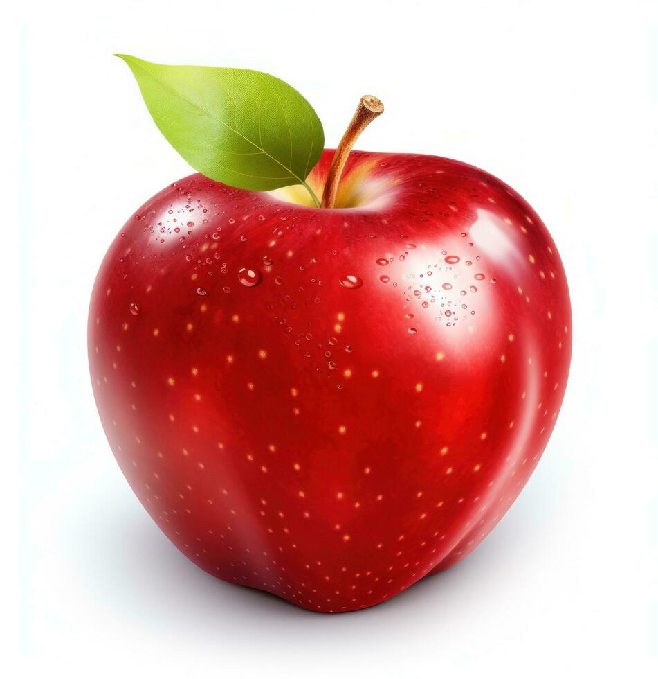 Red ripe apple isolated photo