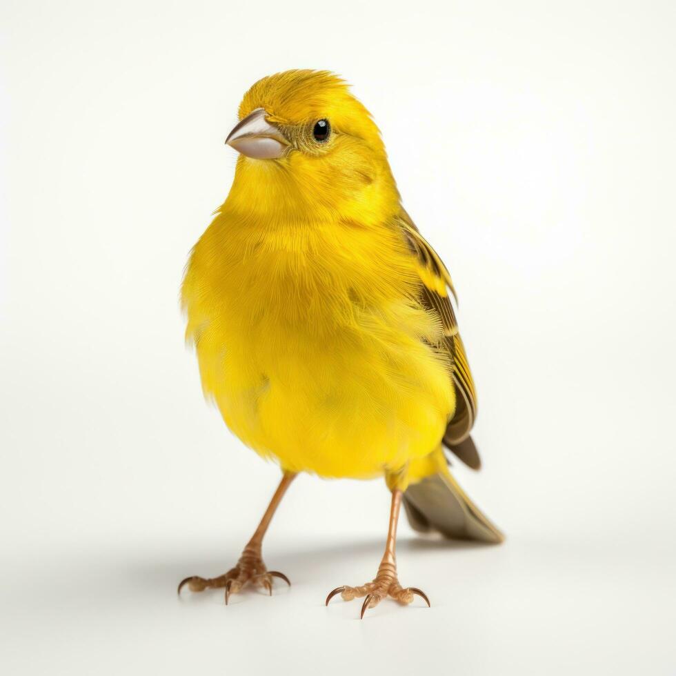 Yellow canary bird isolated photo