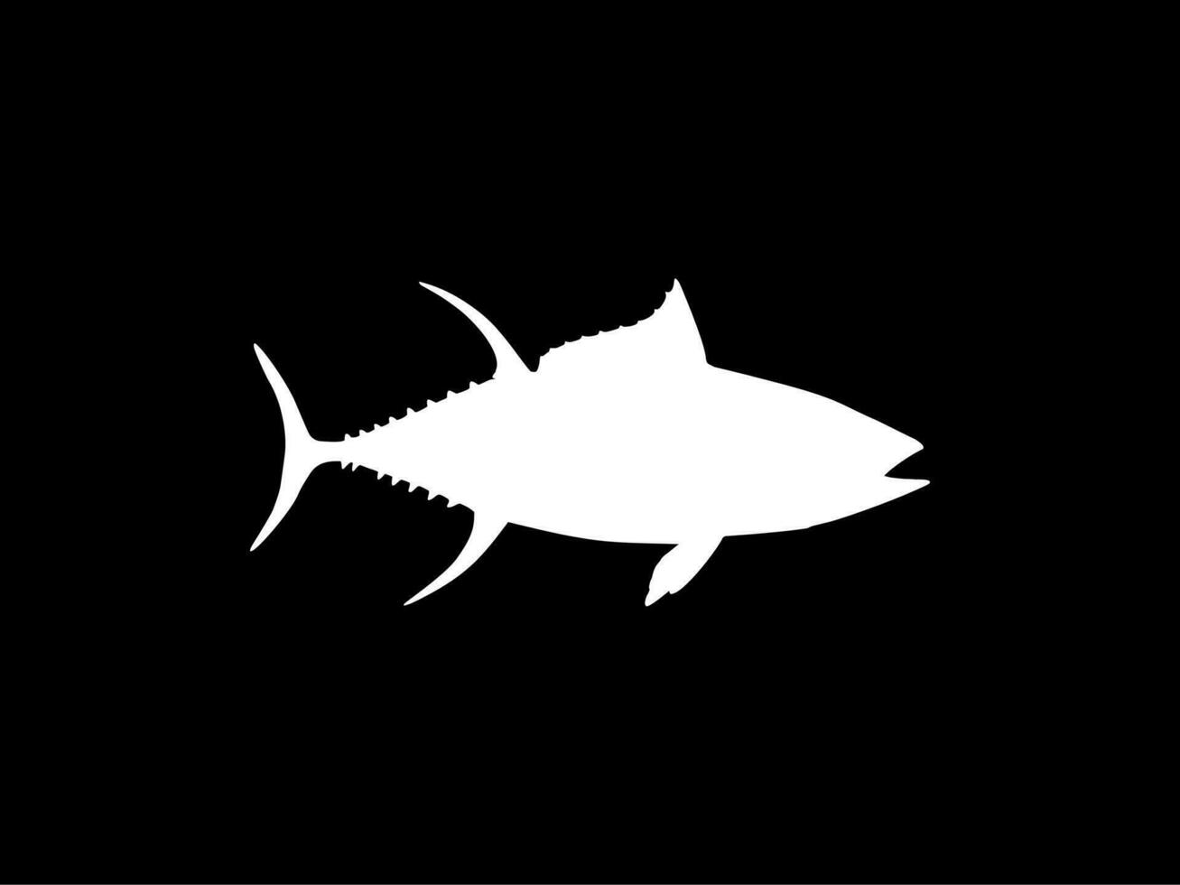 Flat Style Silhouette of the Tuna Fish, can use for Logo Type, Art Illustration, Pictogram, Website or Graphic Design Element. Vector Illustration