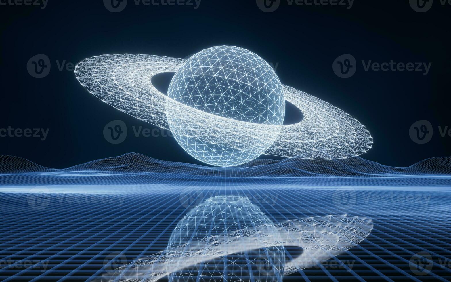 Planet and outer space background, 3d rendering. photo