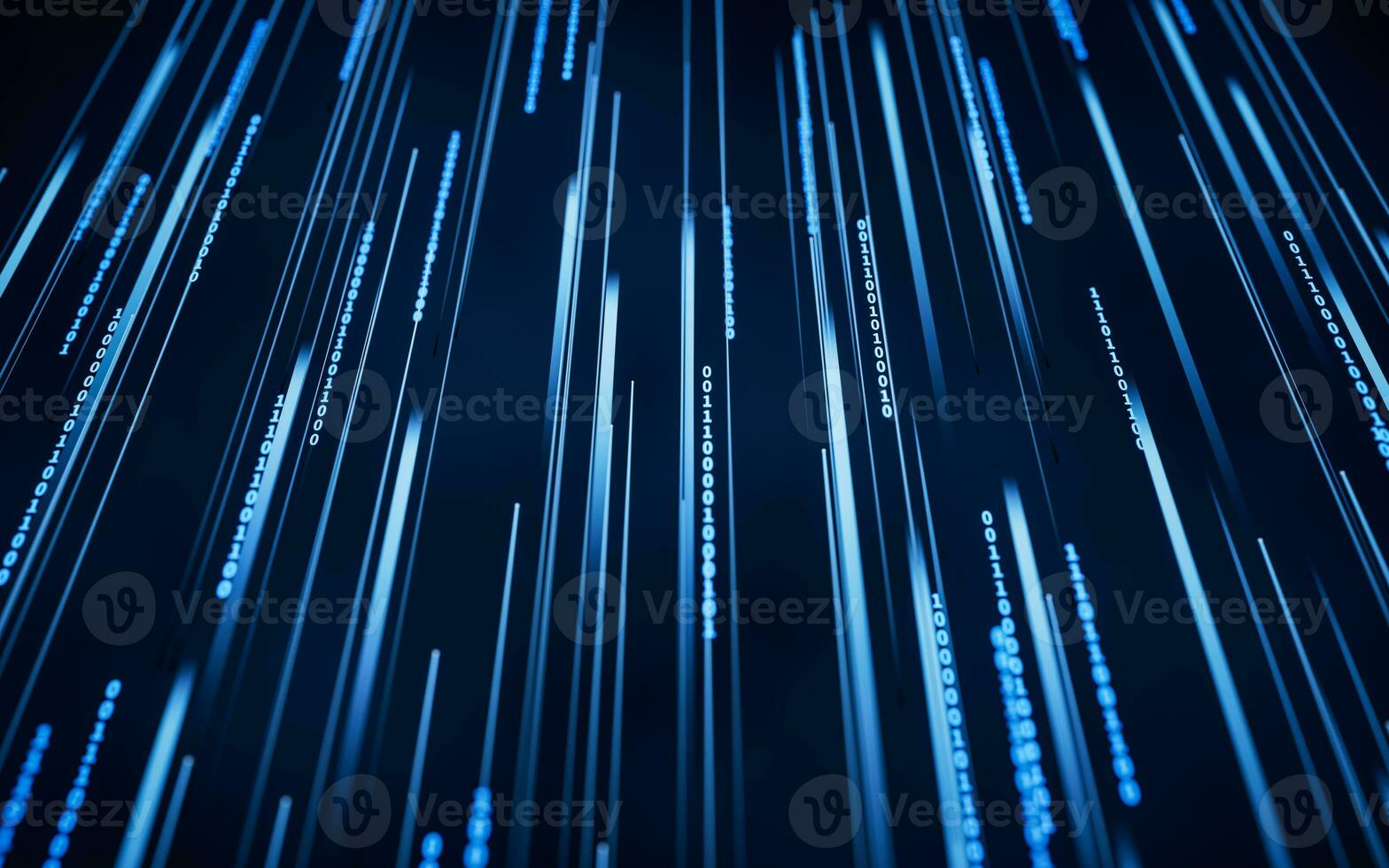 Binary numbers with cyberspace, 3d rendering. photo