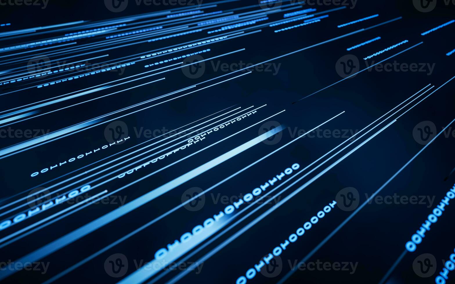 Binary numbers with cyberspace, 3d rendering. photo