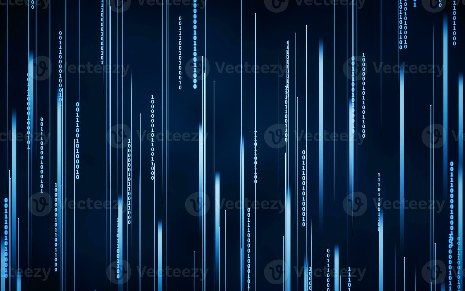 Binary numbers with cyberspace, 3d rendering. photo