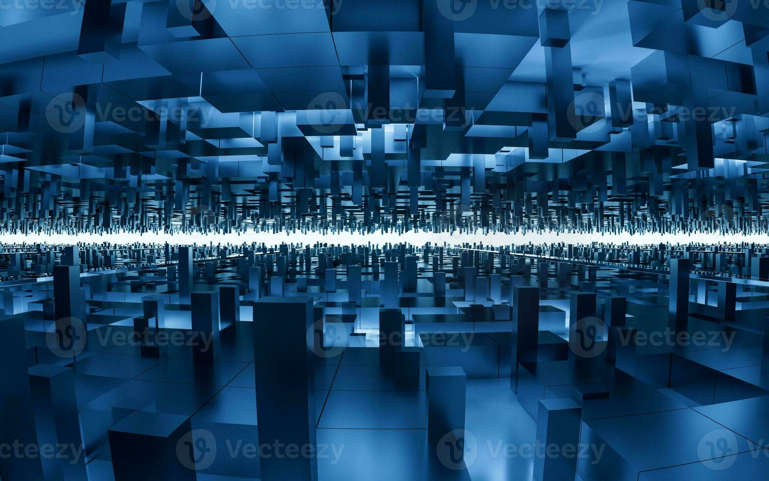 Digital cubes with cyberspace background, 3d rendering. photo