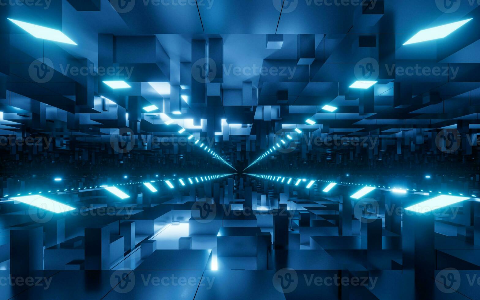 Digital cubes with cyberspace background, 3d rendering. photo