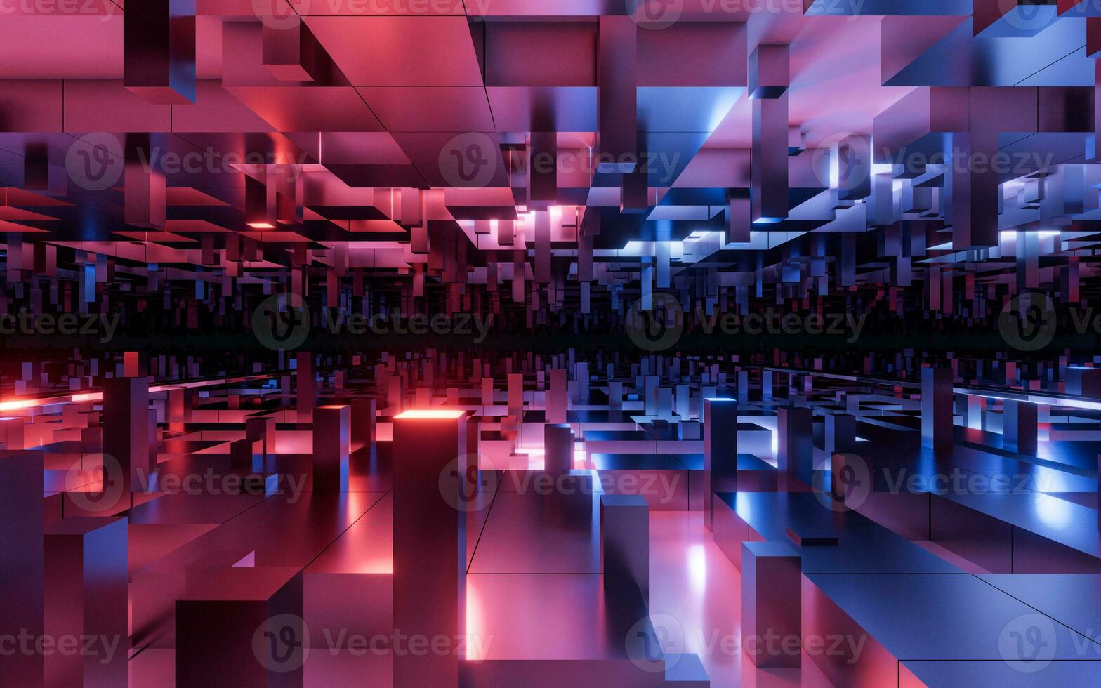 Digital cubes with cyberspace background, 3d rendering. photo