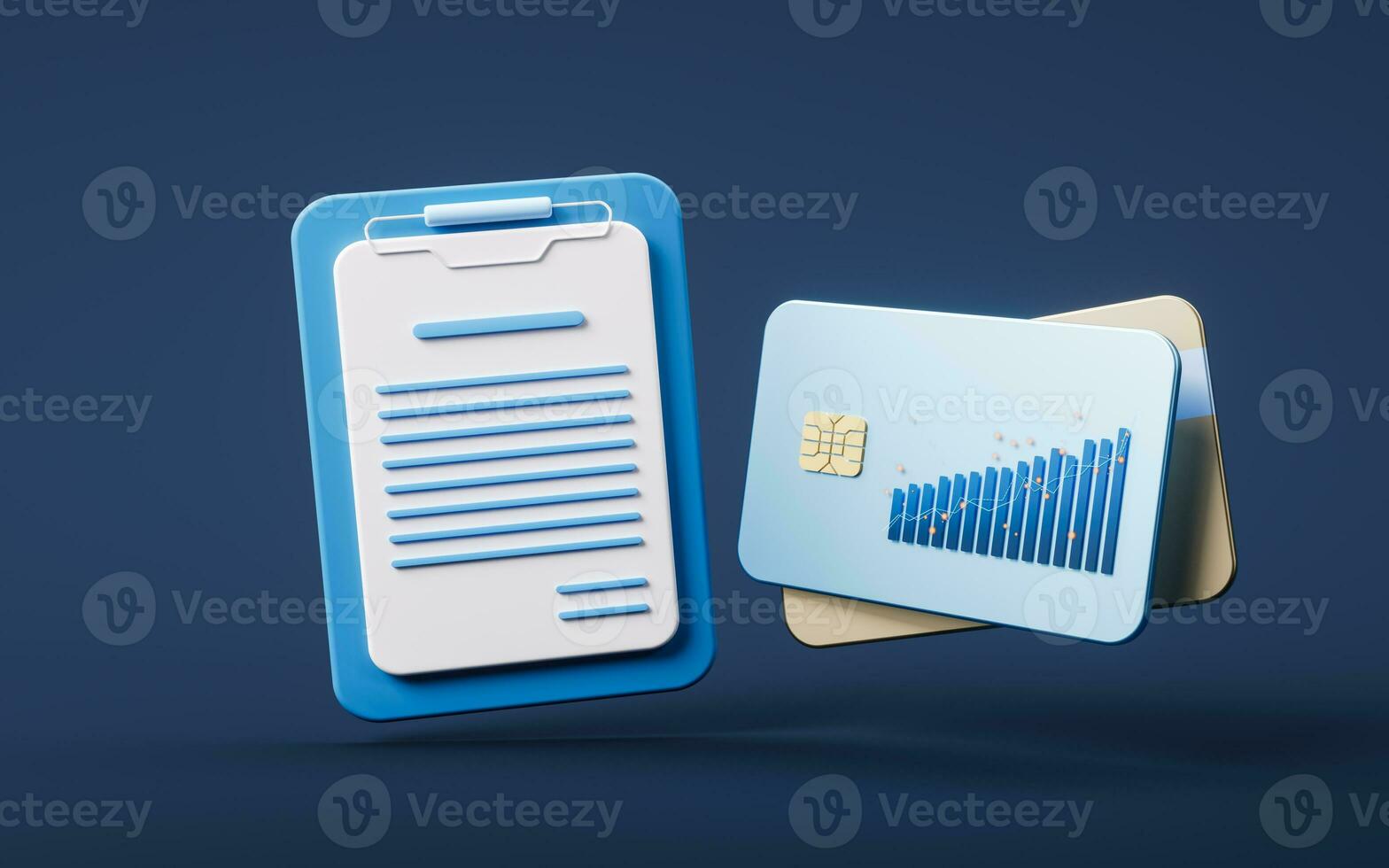 Bank card with 3d cartoon style, 3d rendering. photo