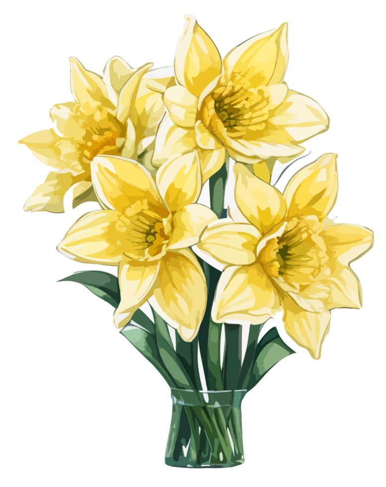 Daffodil Flowers Sticker AI Generative png