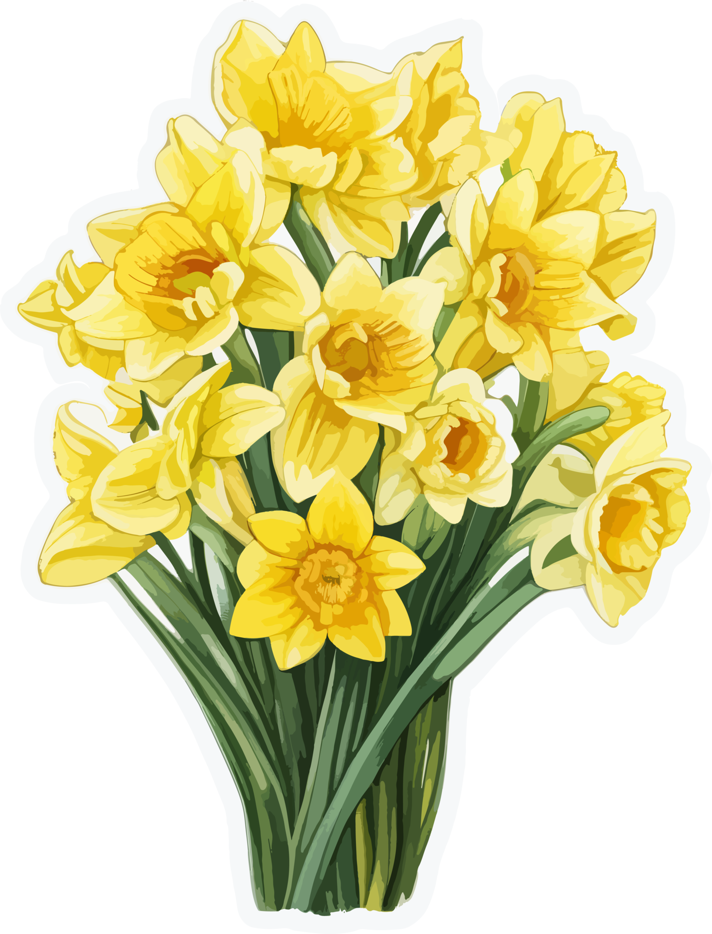 Daffodil Flowers Illustration with AI Generative 27776722 PNG