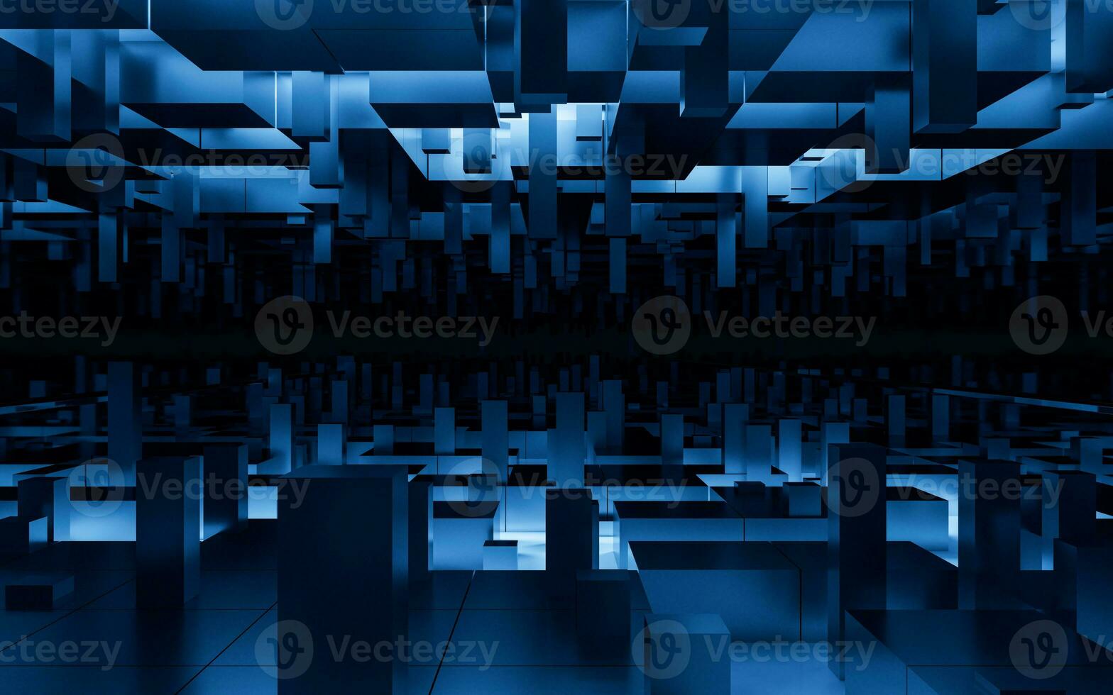 Digital cubes with cyberspace background, 3d rendering. photo
