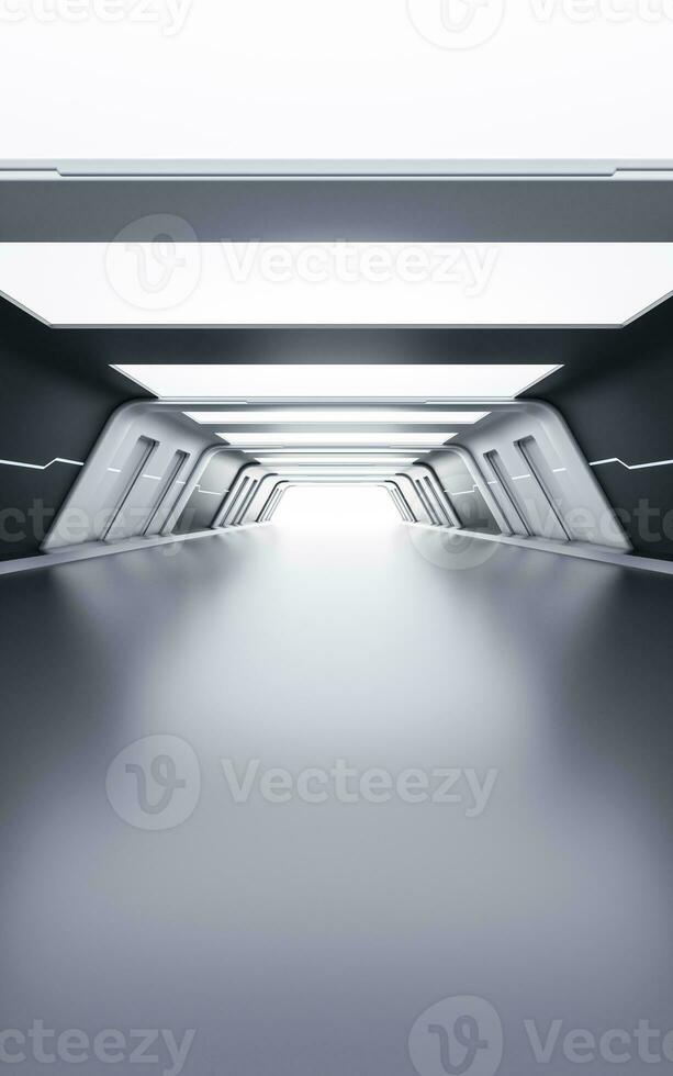 Empty tunnel with futuristic style, 3d rendering. photo