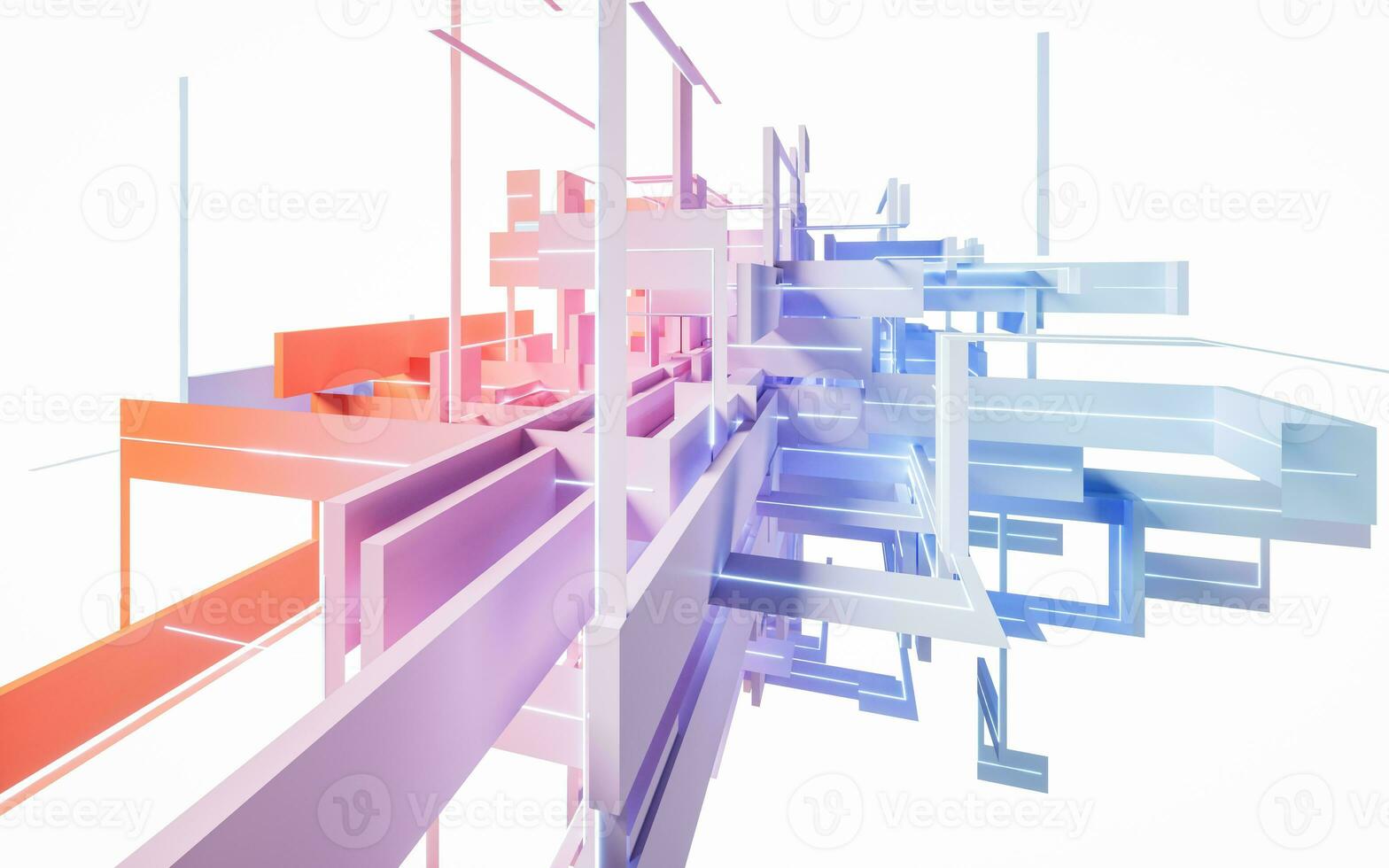 Abstract geometry line structure, 3d rendering. photo