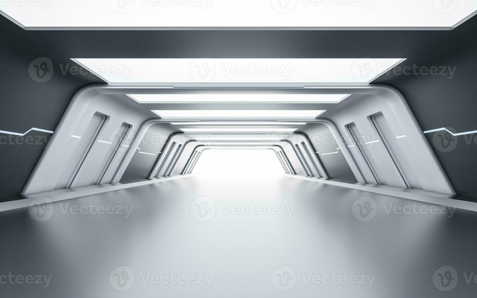 Empty tunnel with futuristic style, 3d rendering. photo
