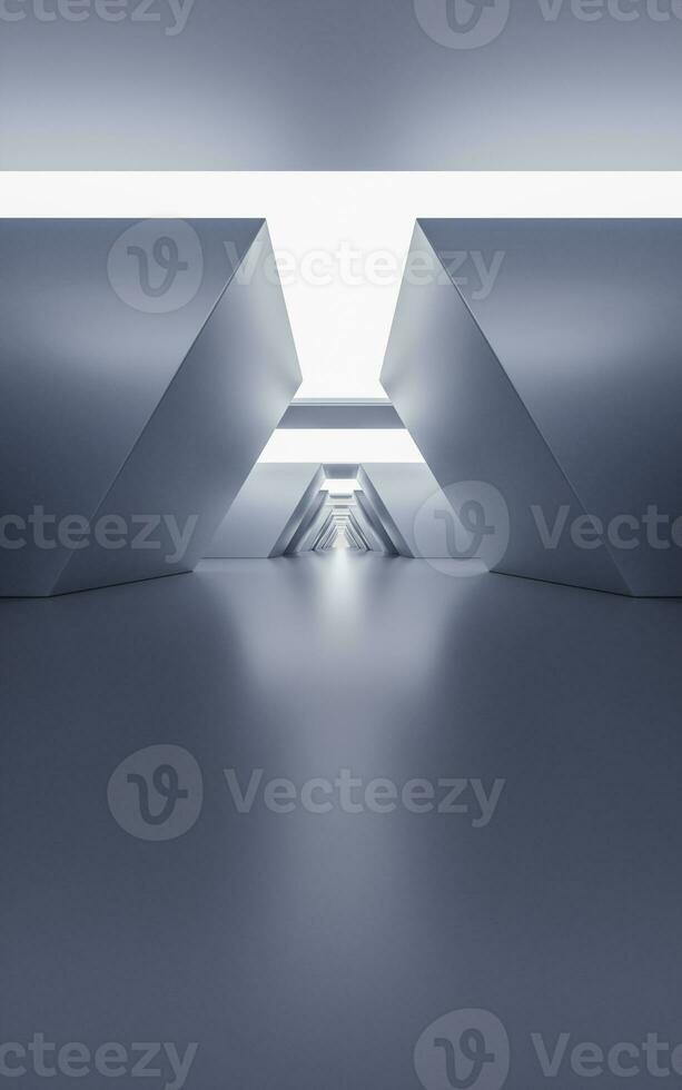 Empty tunnel with futuristic style, 3d rendering. photo
