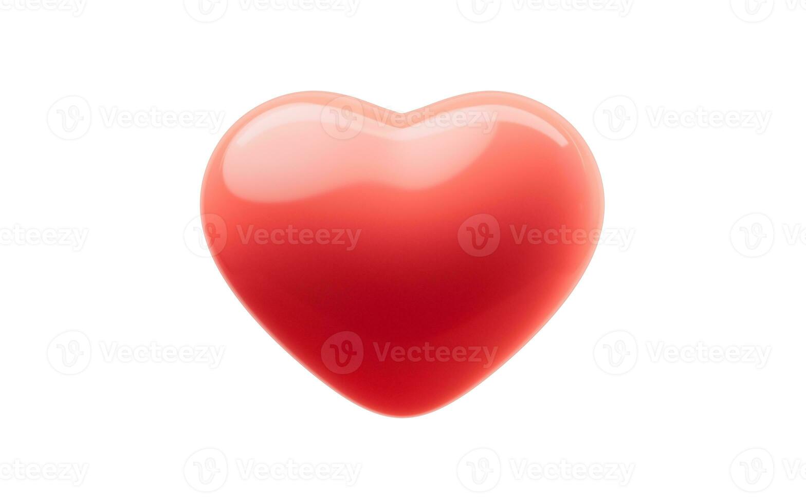 Love heart with 3d cartoon style, festival celebration, 3d rendering. photo