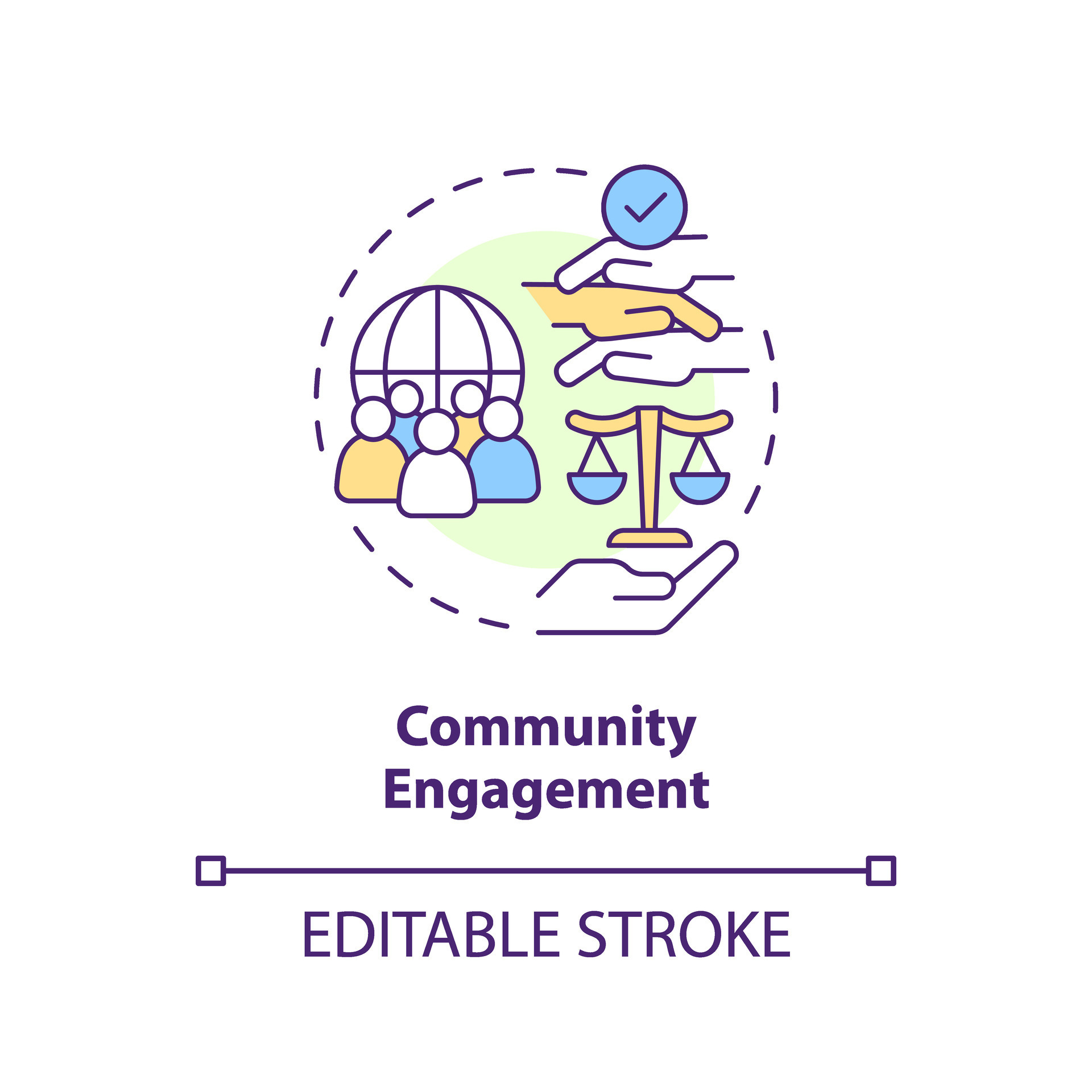 Community engagement concept icon. Sense of belonging. People