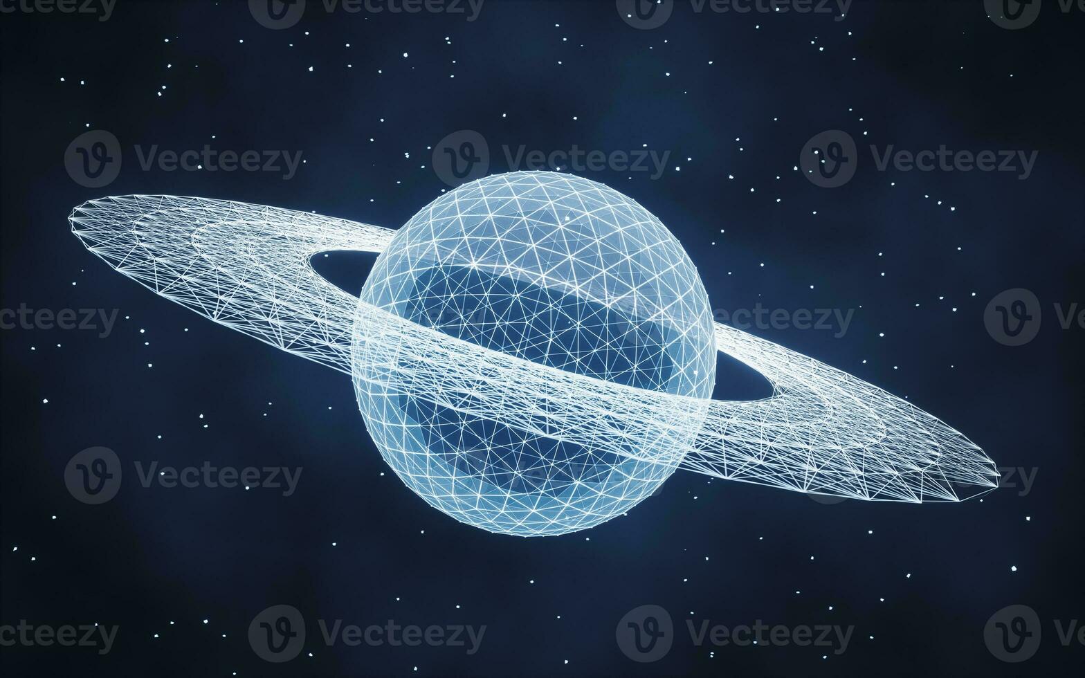 Digital sphere with glowing lines structure, 3d rendering. photo