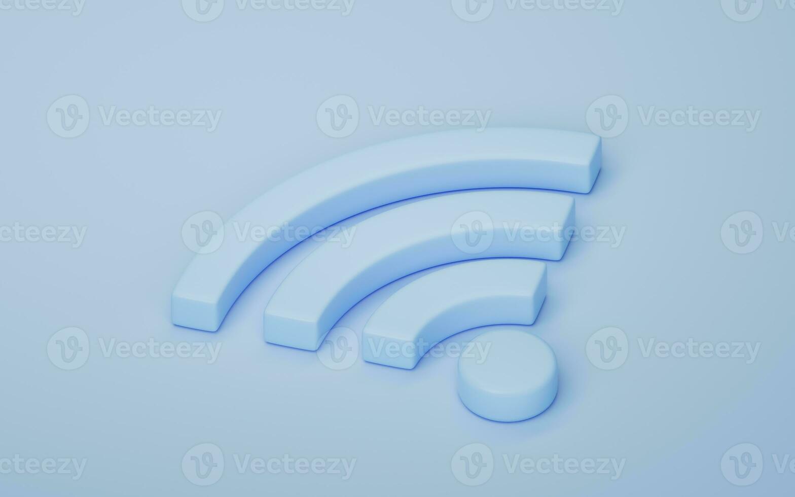 Wireless network technology with wifi sign, 3d rendering. photo