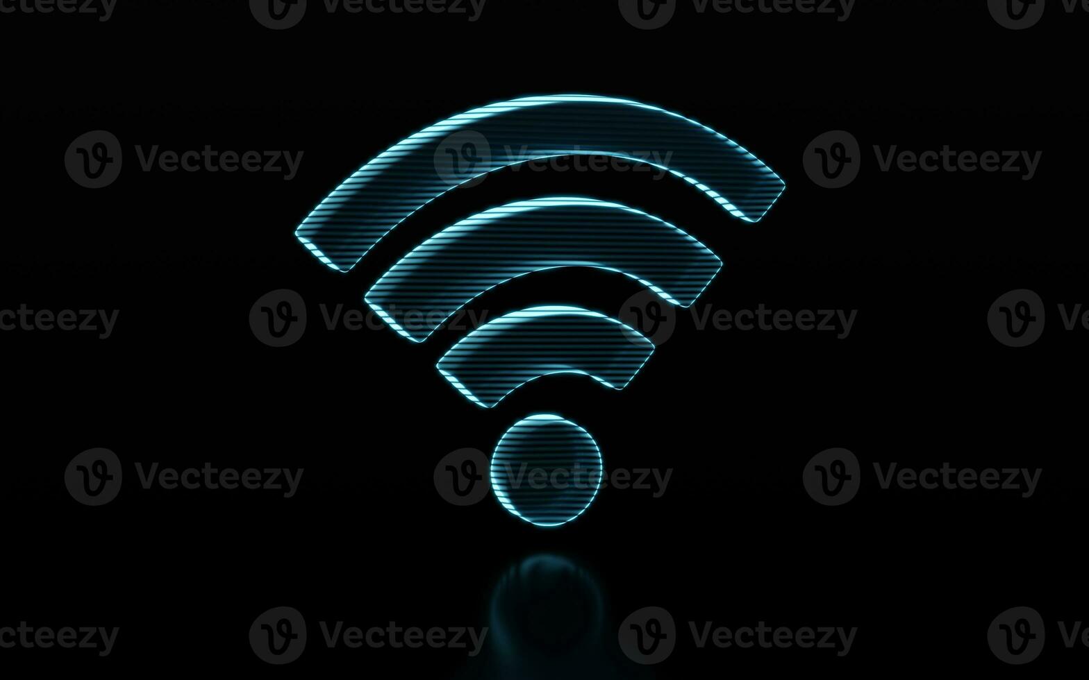 Wireless network technology with wifi sign, 3d rendering. photo