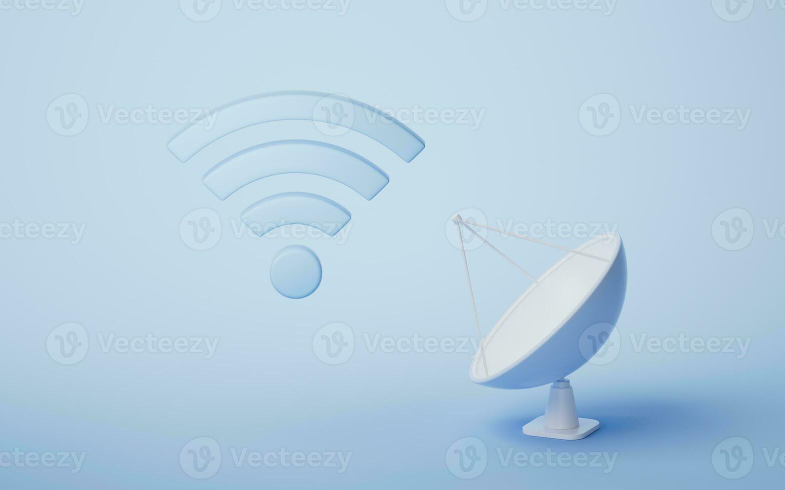 Wireless network technology with wifi sign, 3d rendering. photo