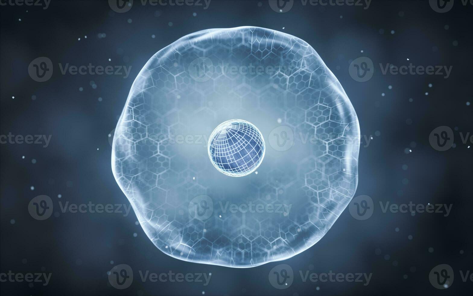 Biological cell with thin film, 3d rendering. photo