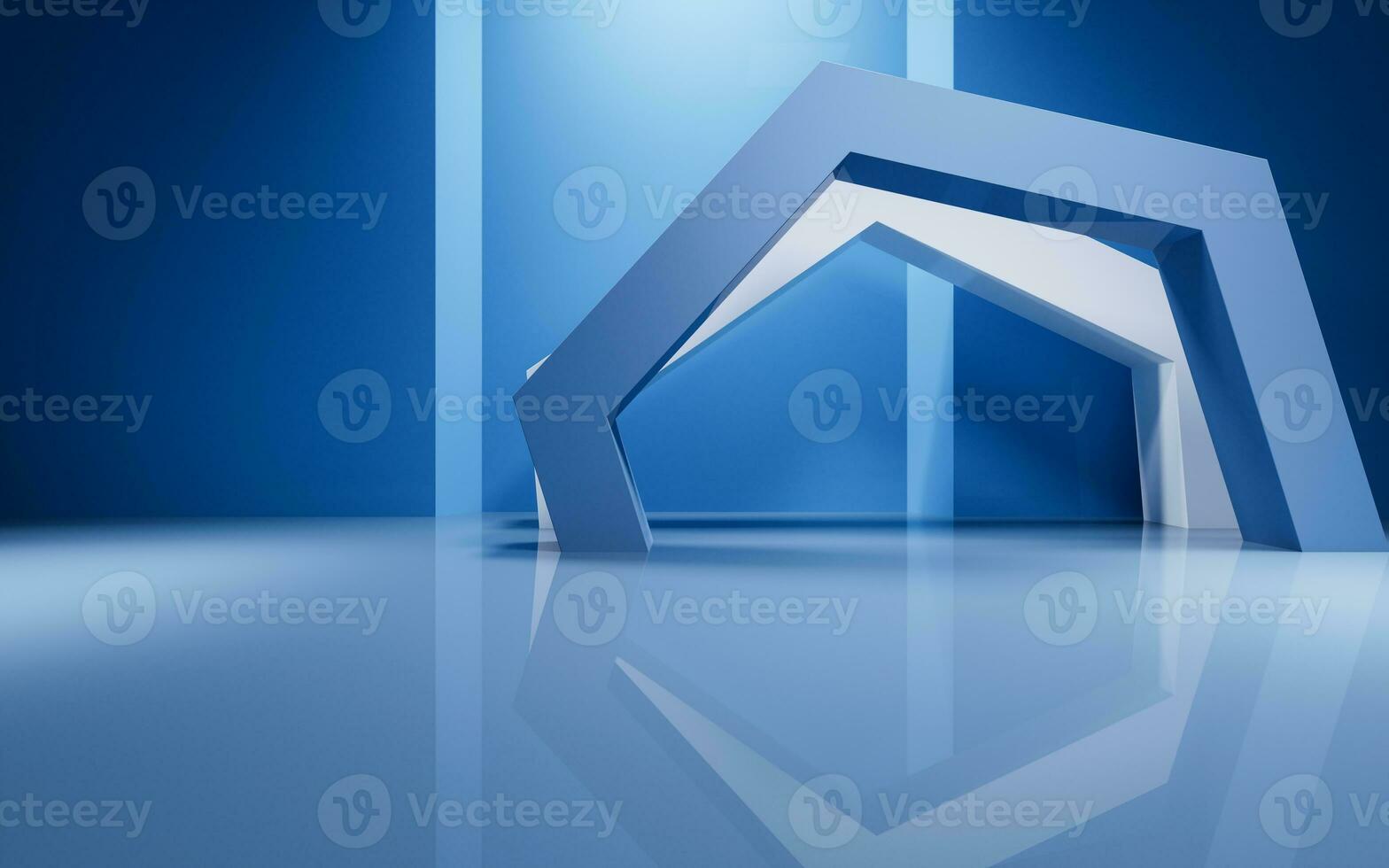 Abstract geometric interior structure, 3d rendering. photo