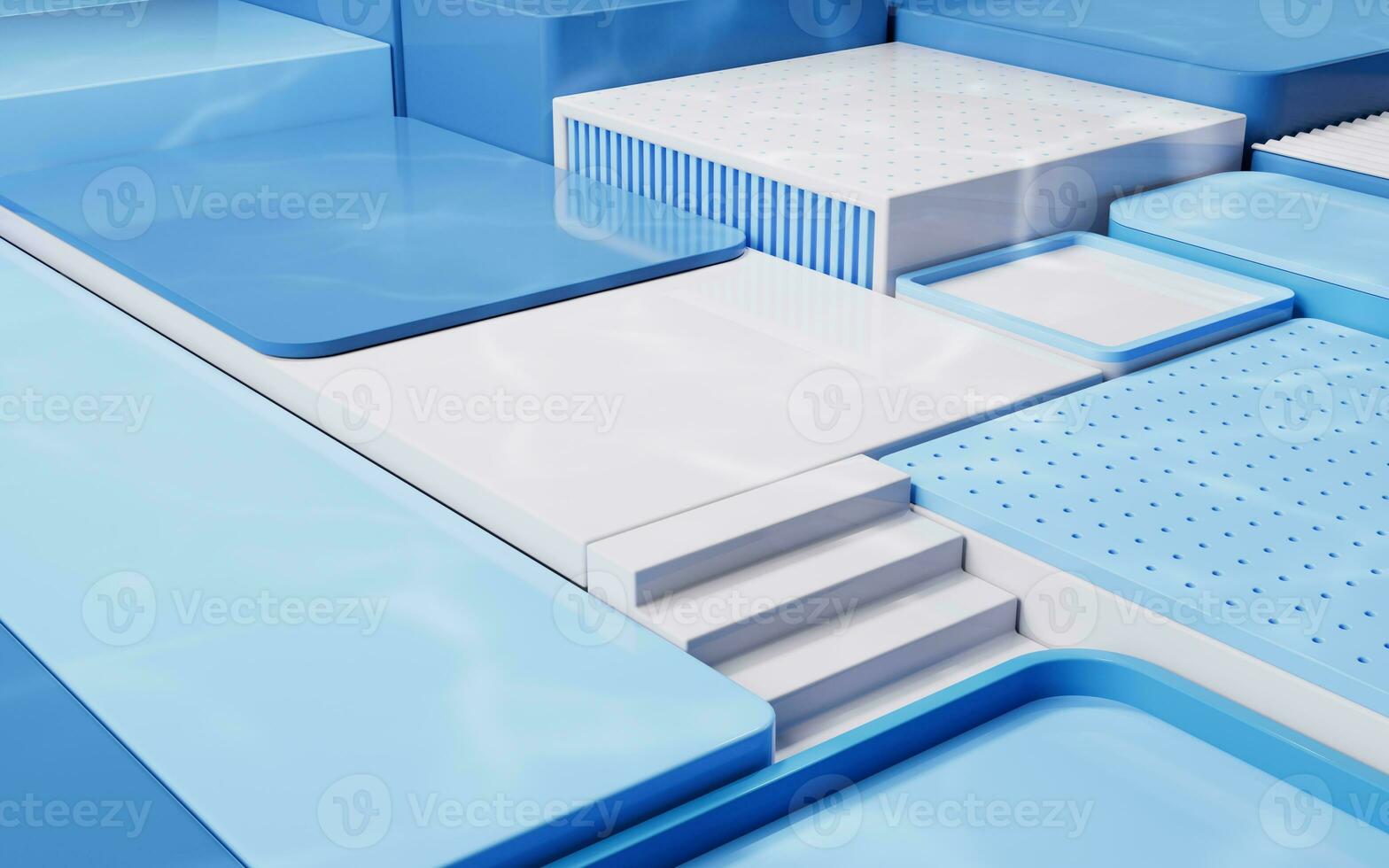 Empty geometric cube stages, 3d rendering. photo