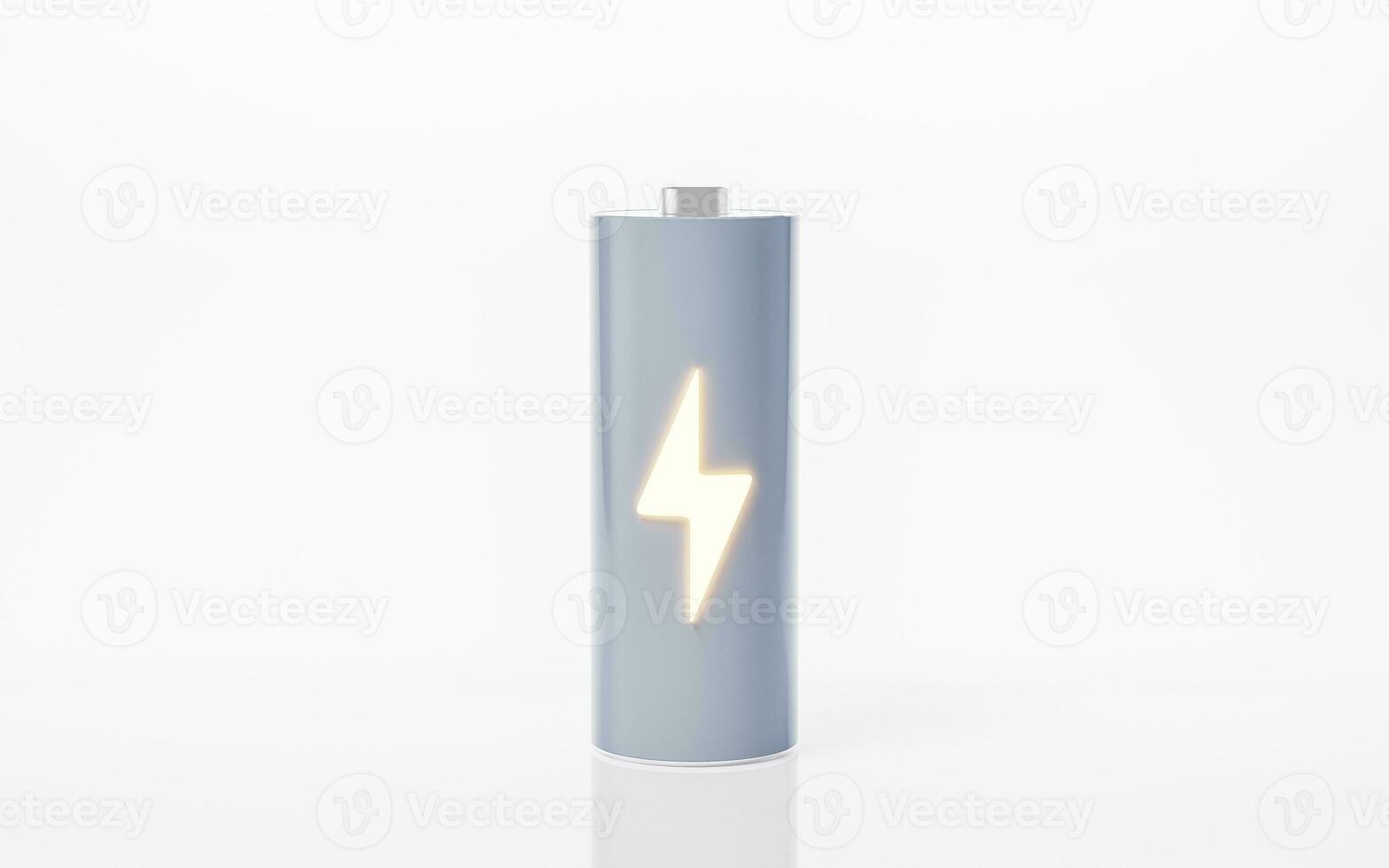 3D fast charge battery on white background, energy technology concept, 3d rendering. photo