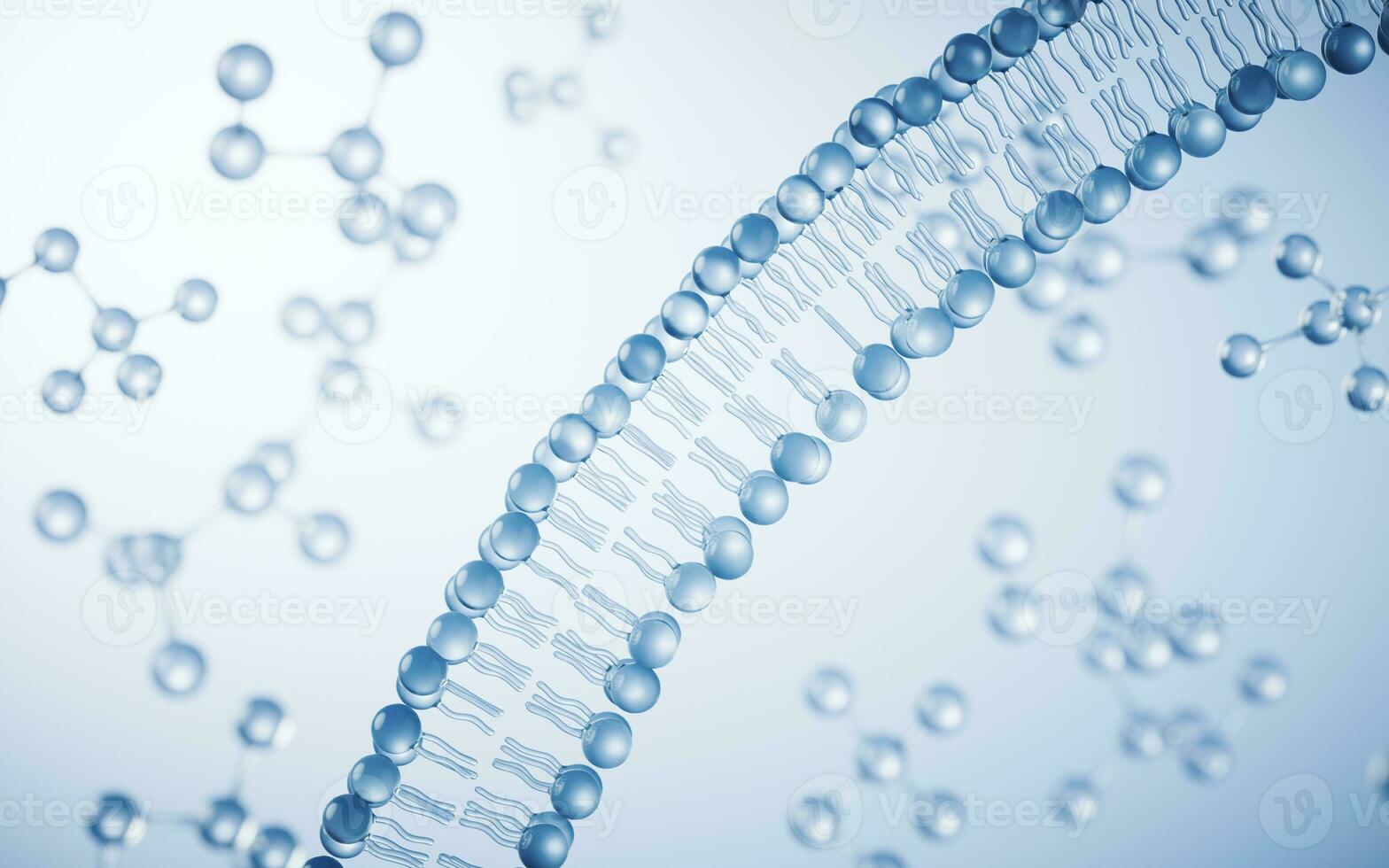 Transparent cytomembrane structure, 3d rendering. photo