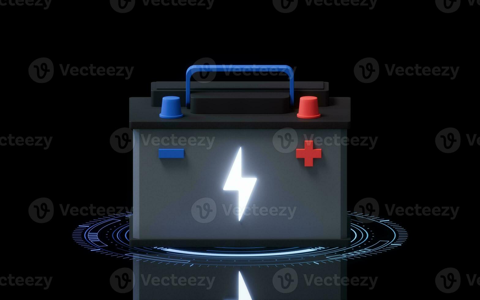Accumulator car battery energy power and electricity, 3d rendering. photo