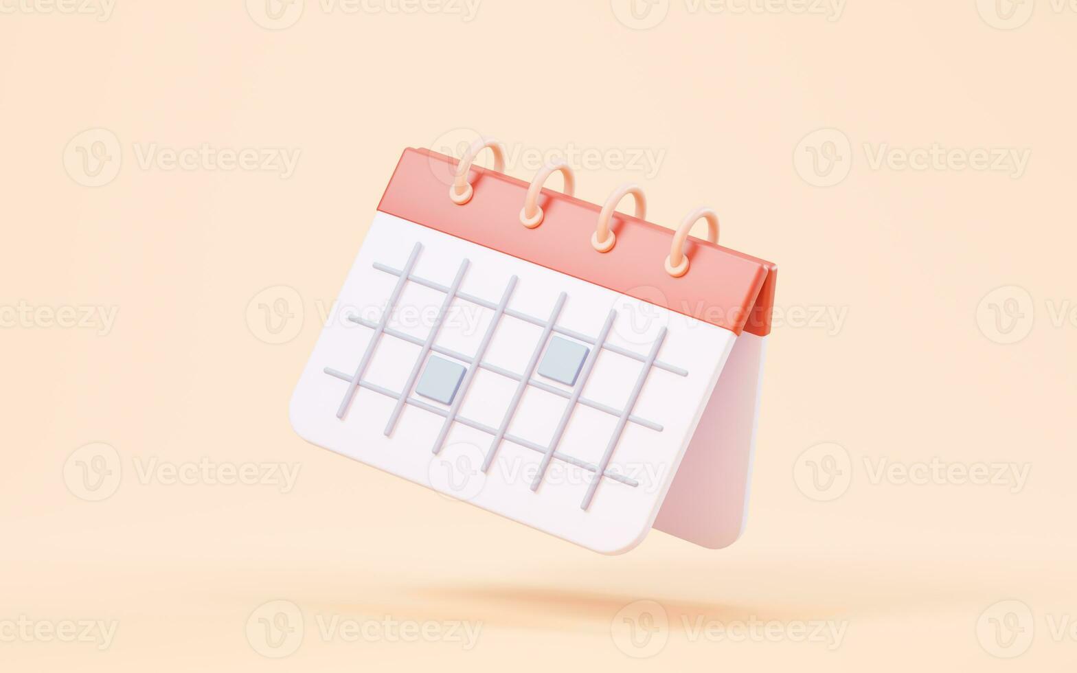 Cartoon style calendar, 3d rendering. photo