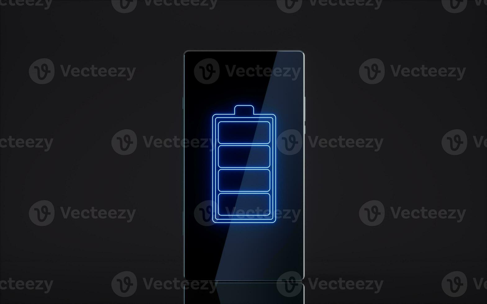 Mobile phone and battery, 3d rendering. photo