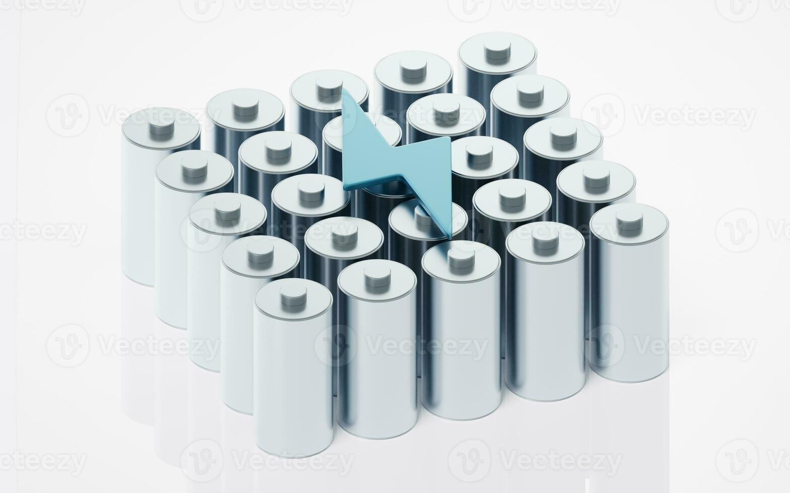 3D fast charge battery on white background, energy technology concept, 3d rendering. photo