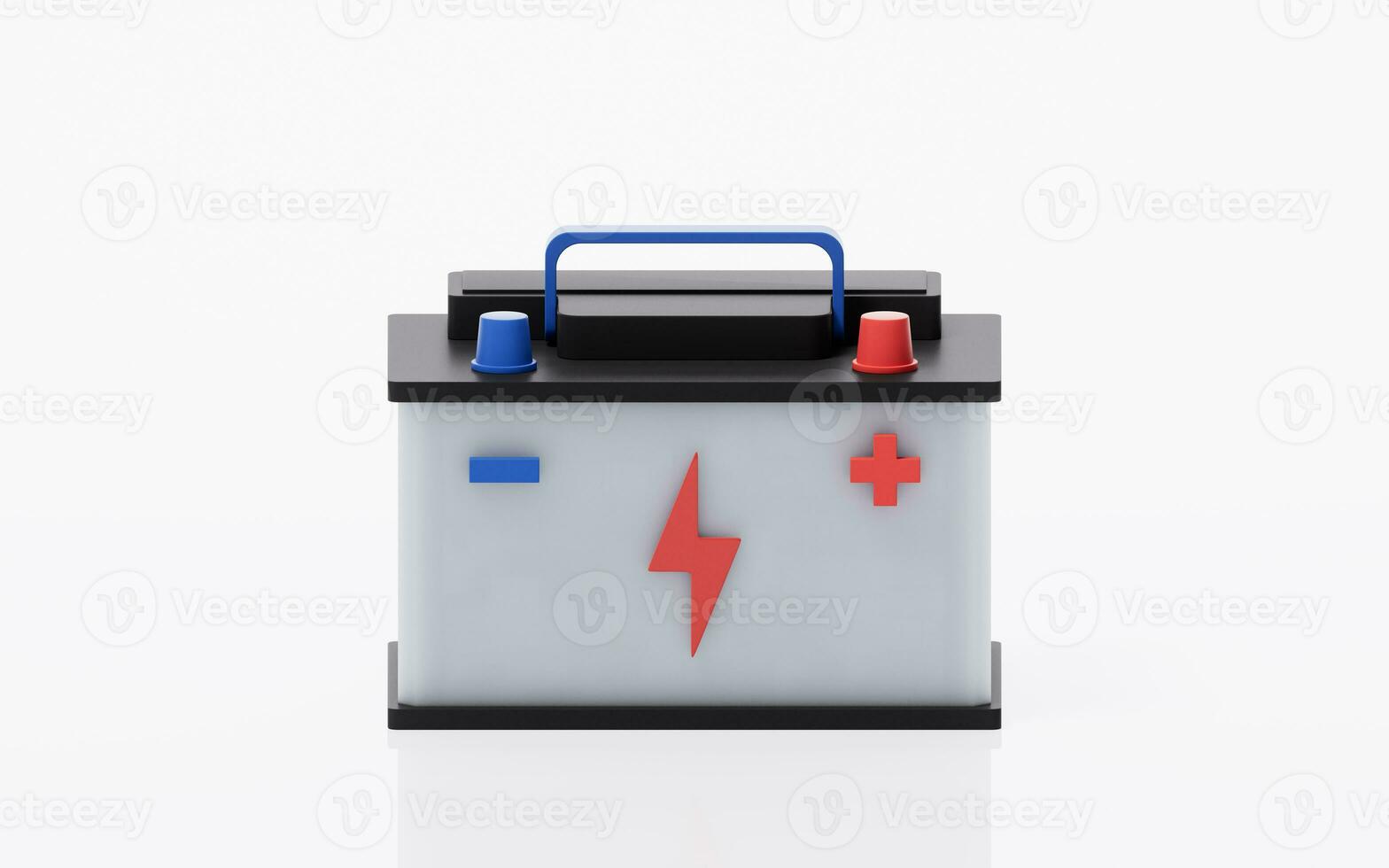 Accumulator car battery energy power and electricity, 3d rendering. photo