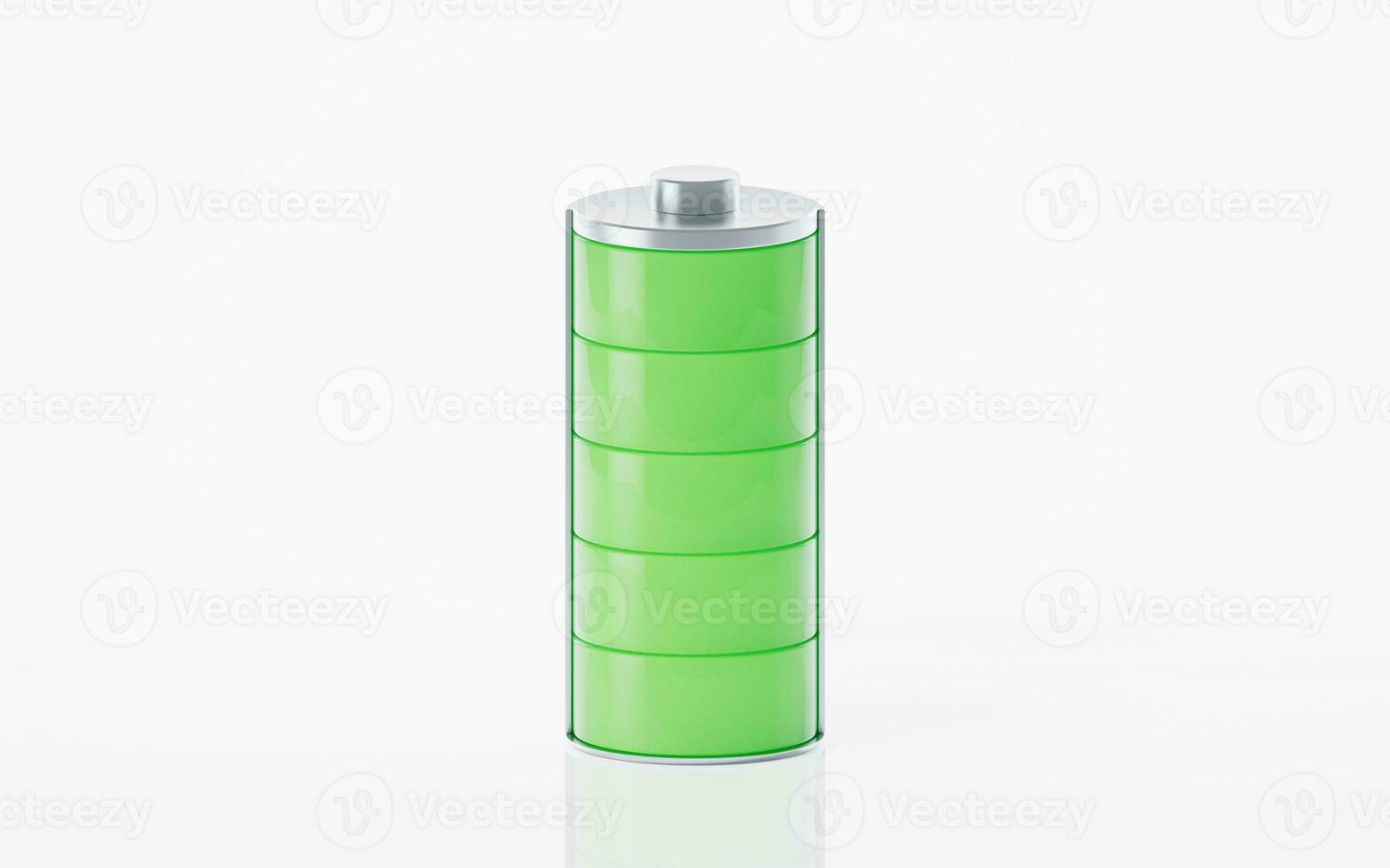 3D fast charge battery on white background, energy technology concept, 3d rendering. photo