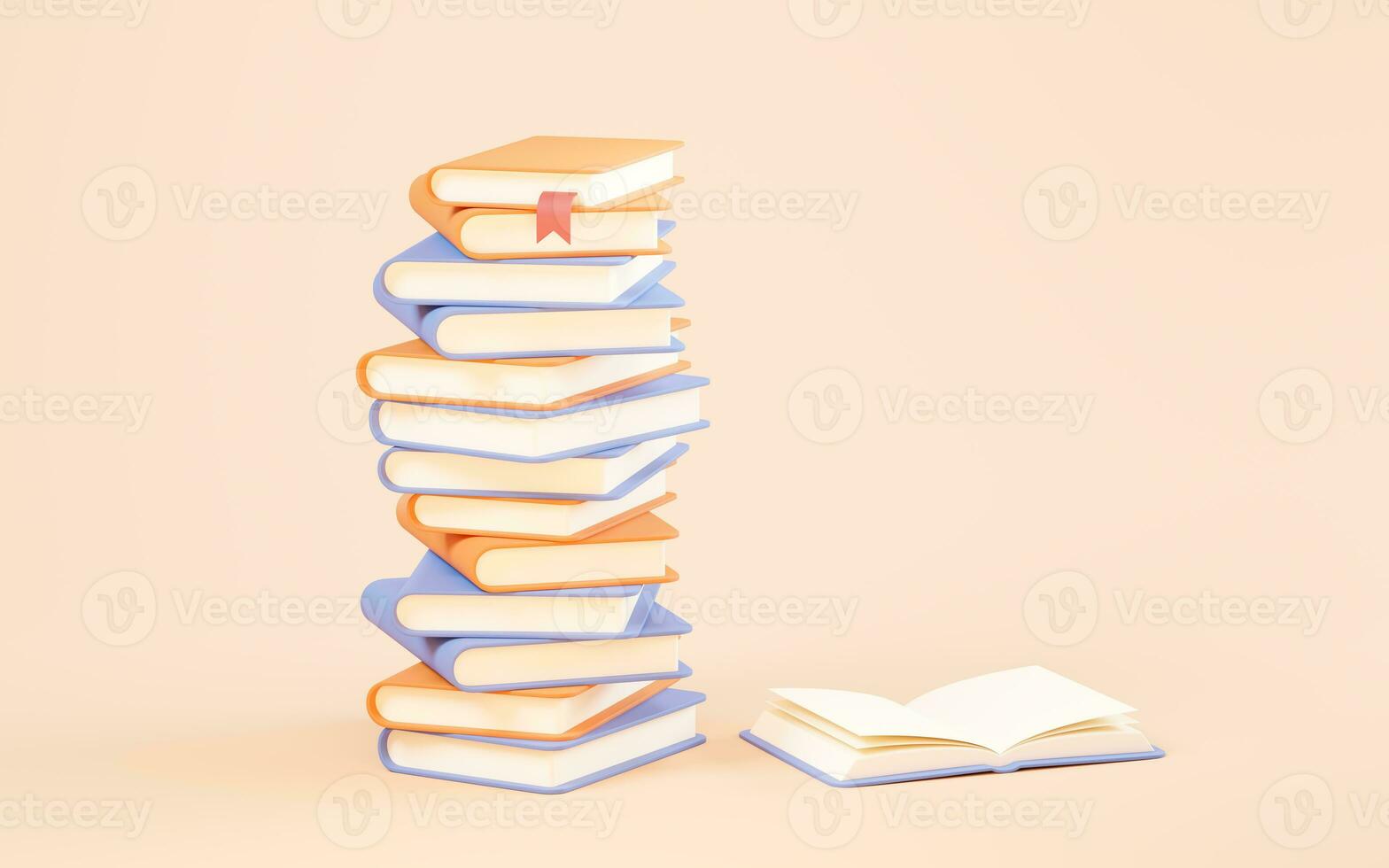 Cartoon style book, 3d rendering. photo