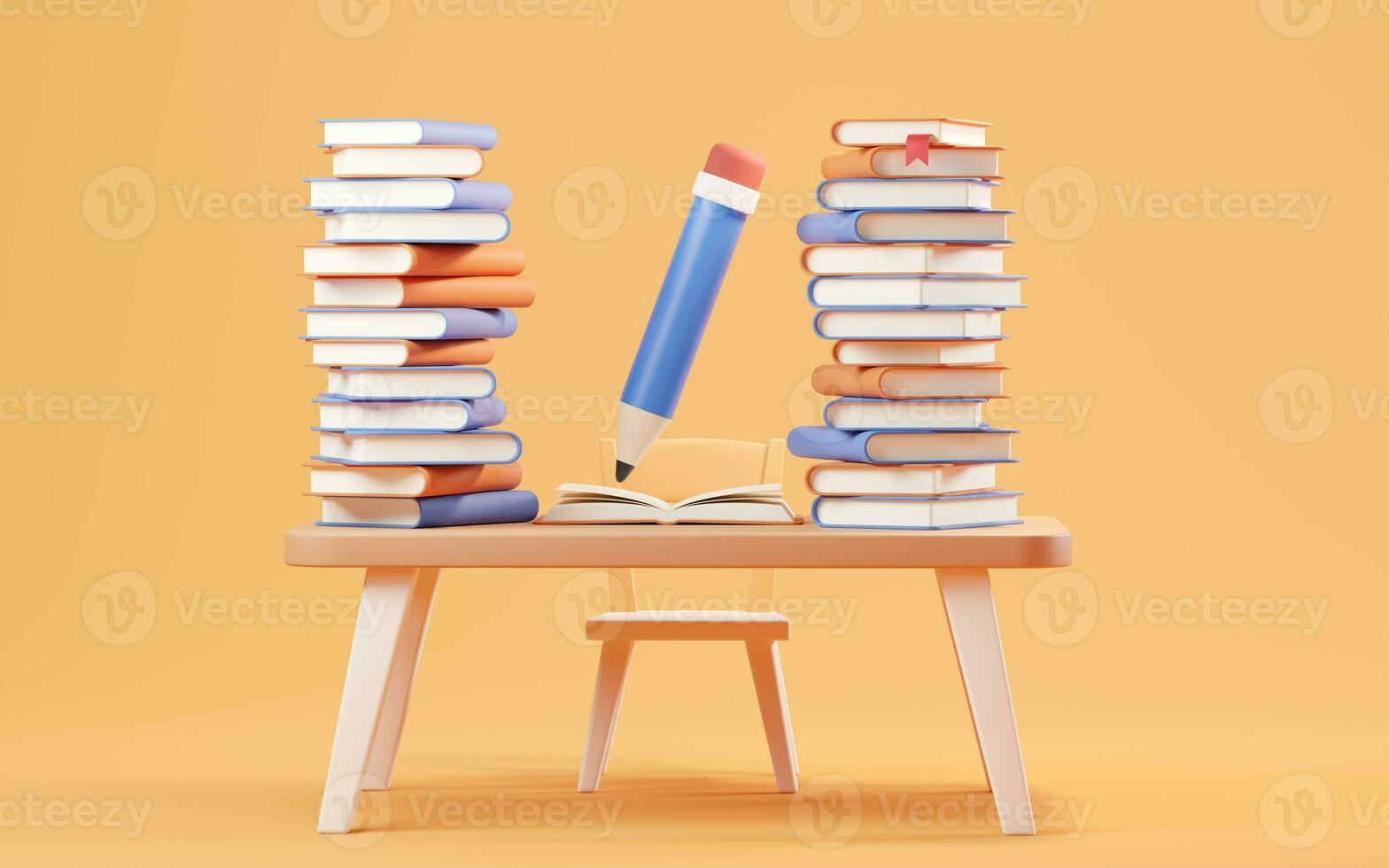 Cartoon style book, 3d rendering. photo