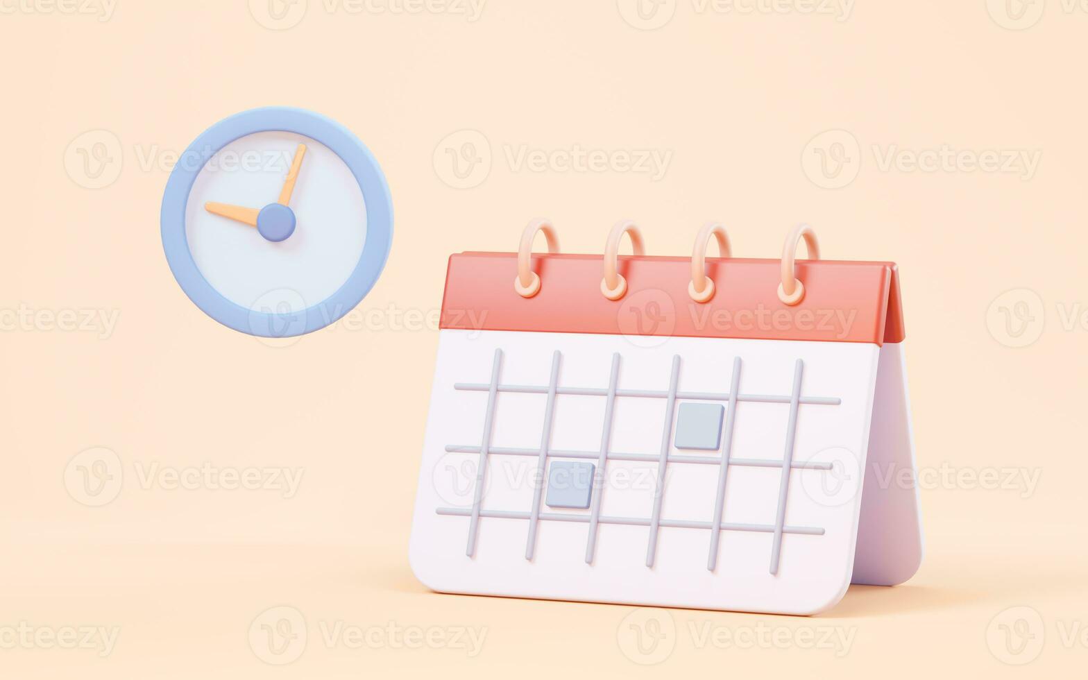 Cartoon style calendar, 3d rendering. photo