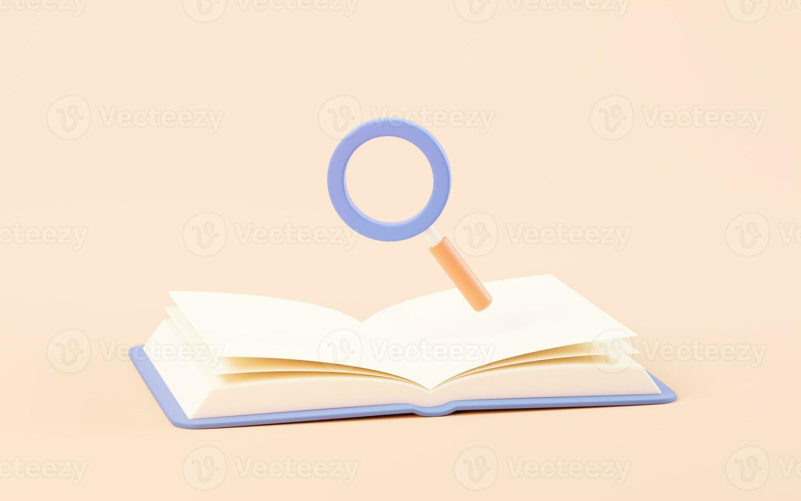 Search the knowledge in books, 3d rendering. photo