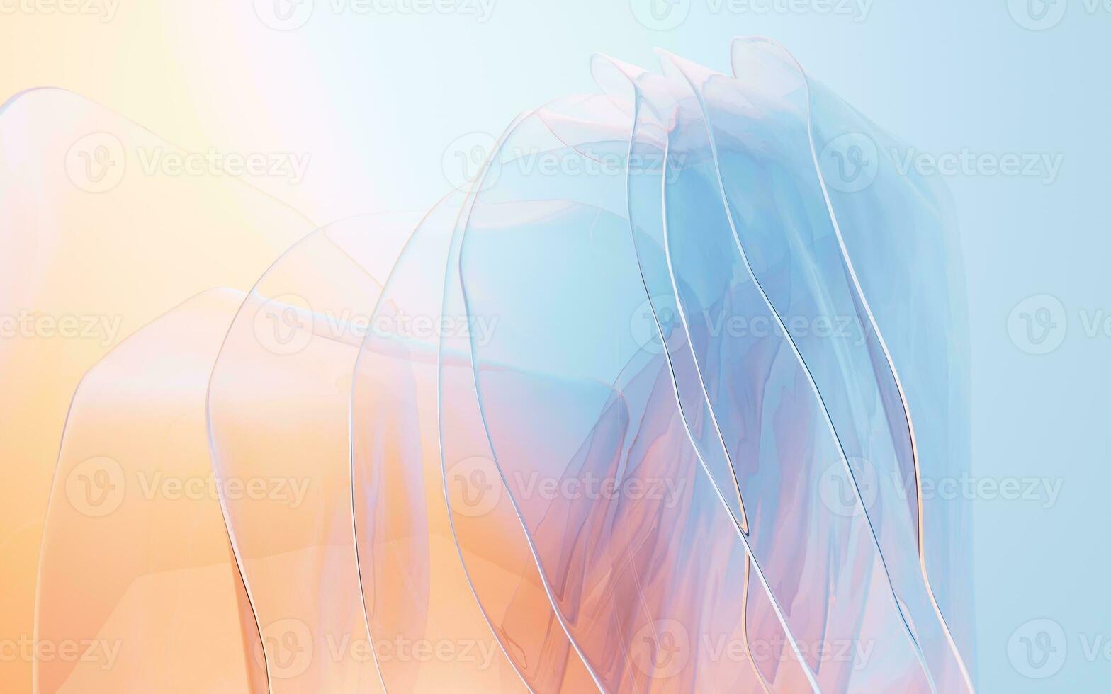 Gradient multilayer glass background, 3d rendering. photo