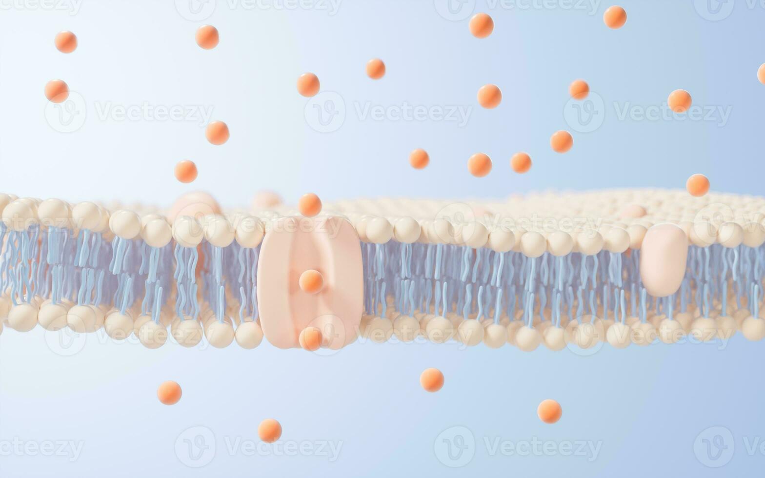 célula membrana estructura fondo, 3d representación. foto