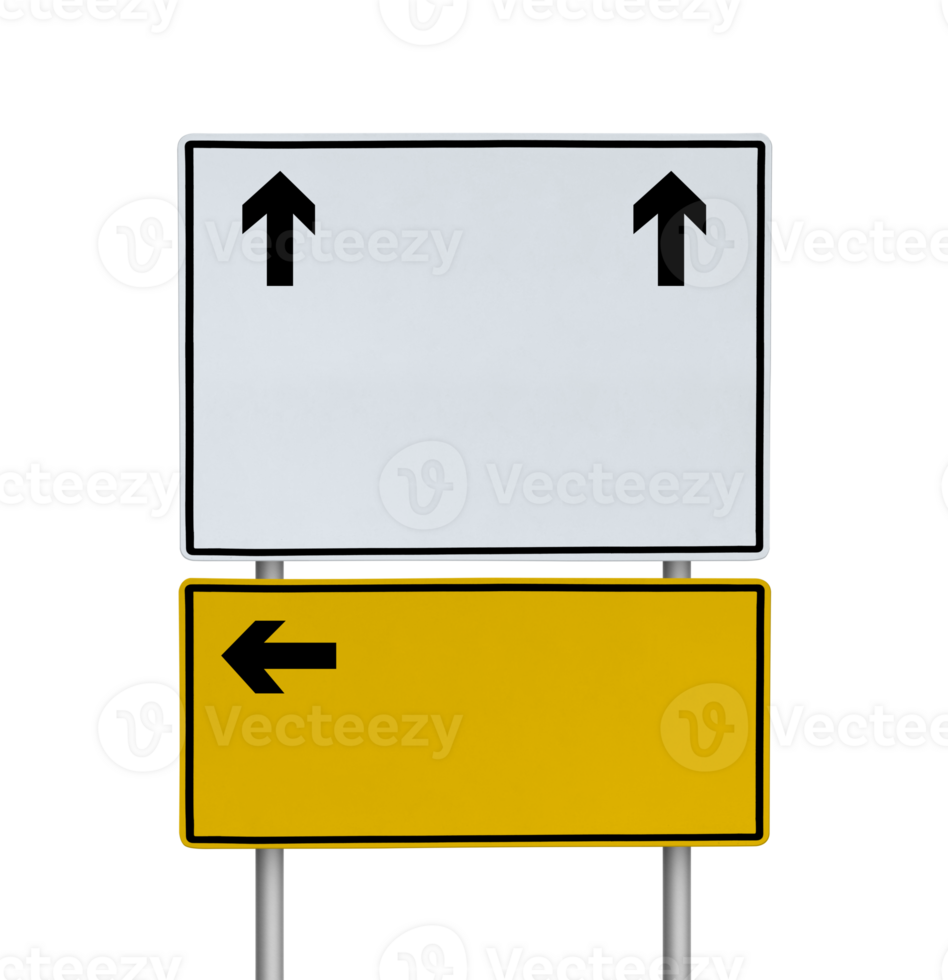 Blank road sign or traffic sign. transparent background png