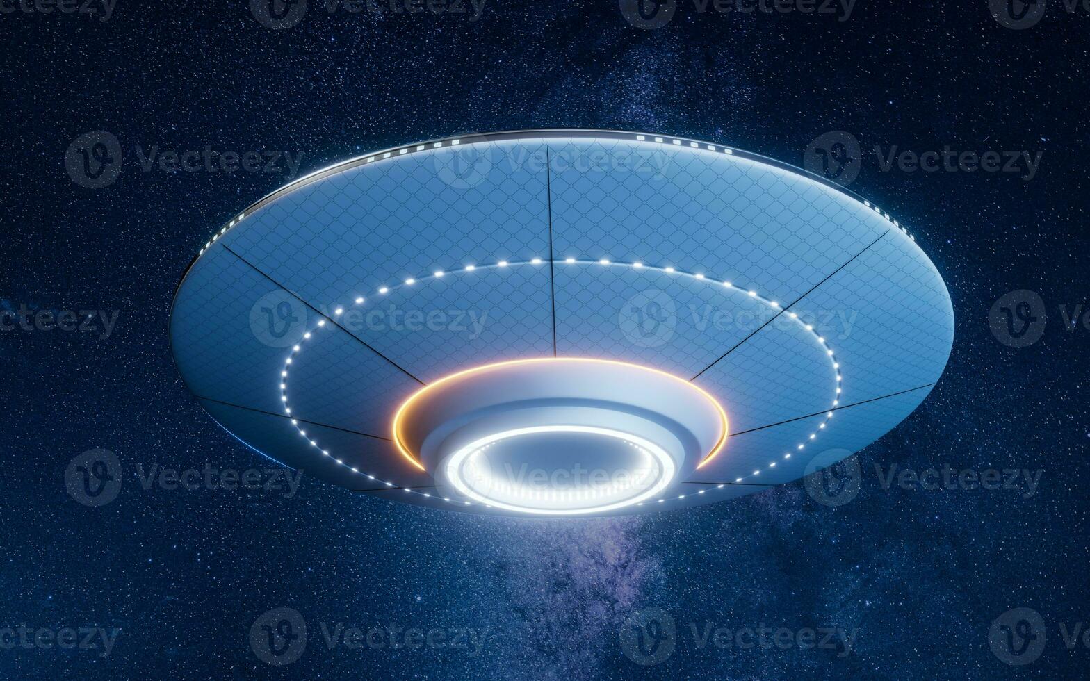 Science fiction UFO spaceships, 3d rendering. photo