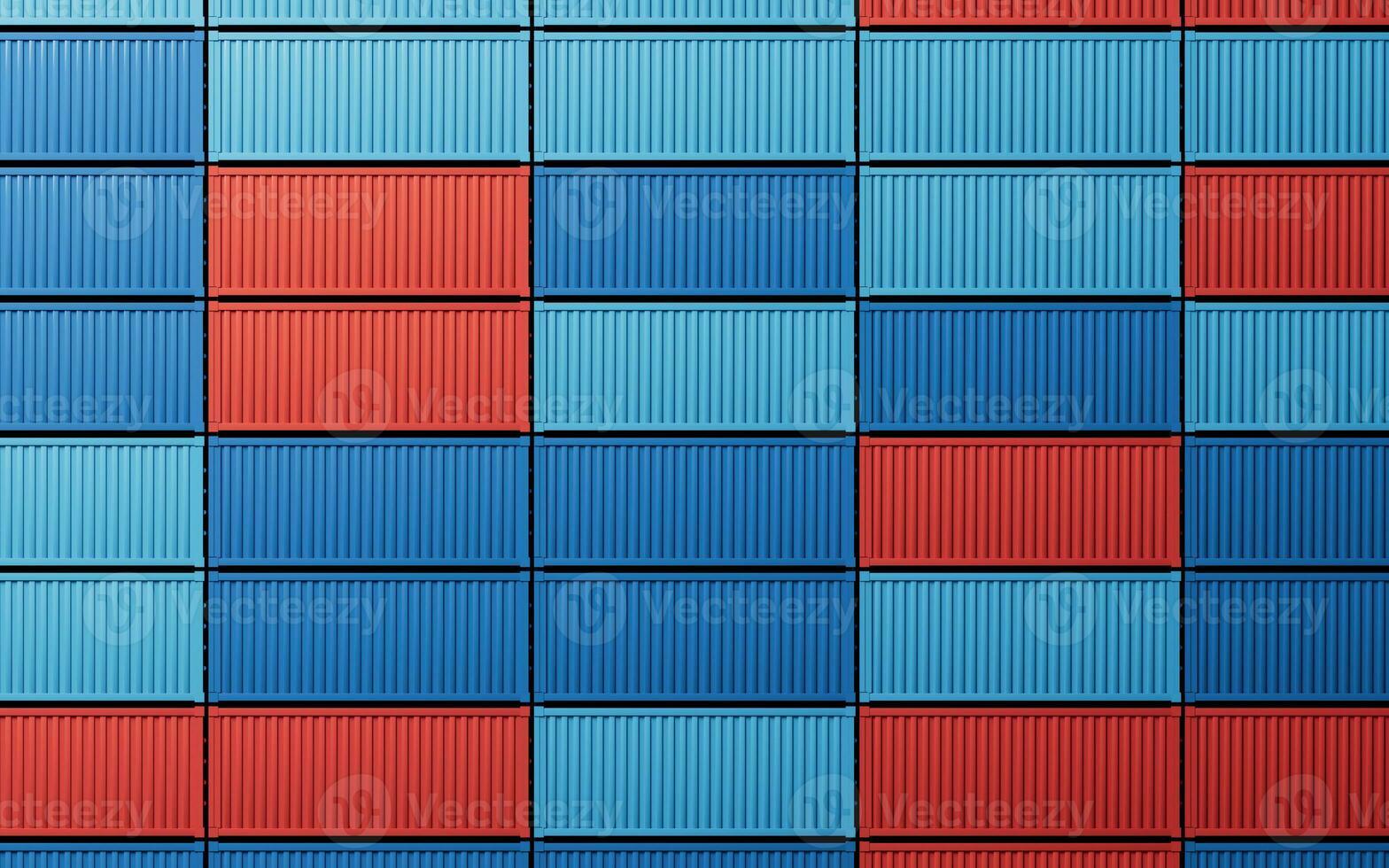Cargo container, freight and export, 3d rendering. photo