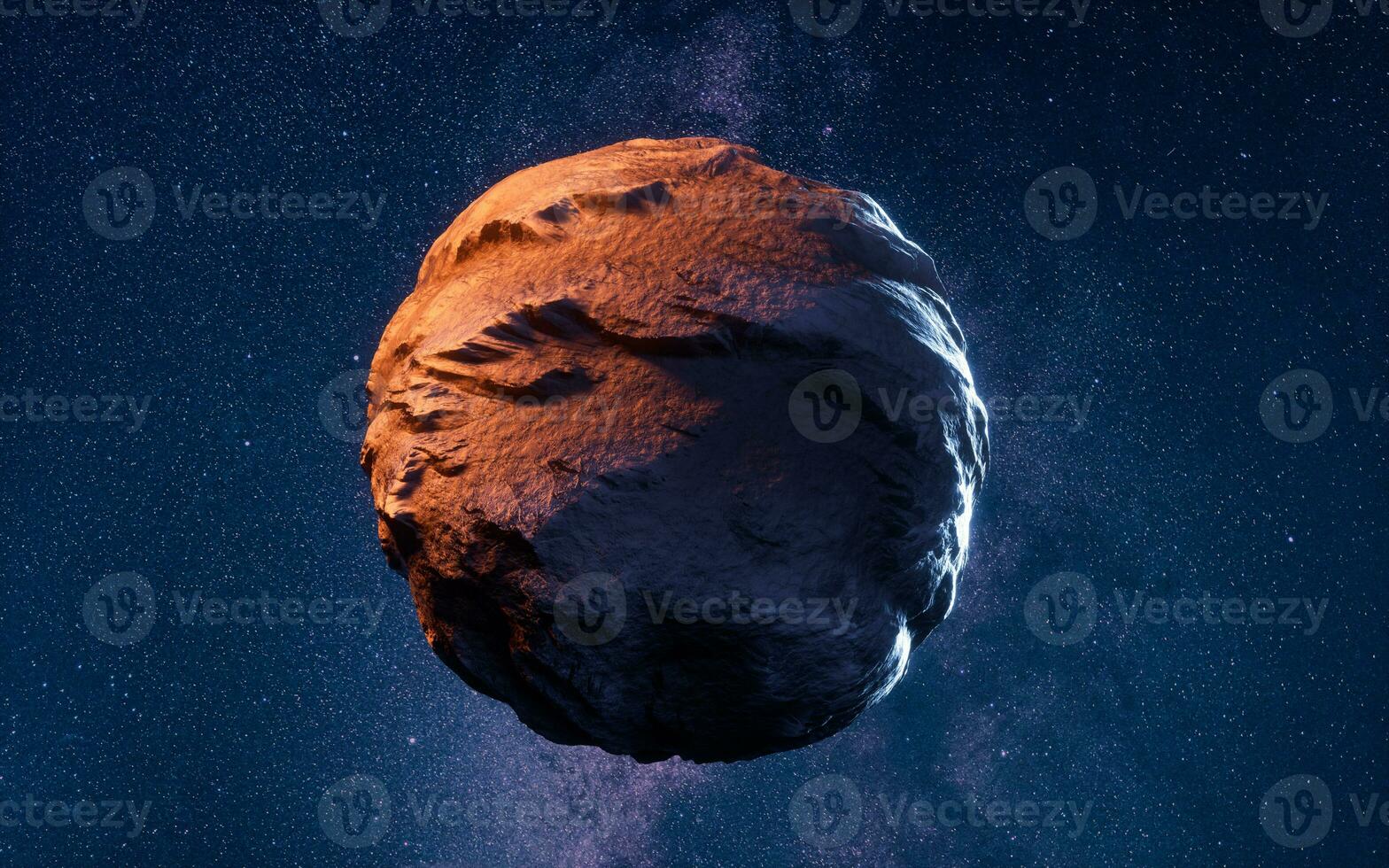 Planet in the outer space, 3d rendering. photo