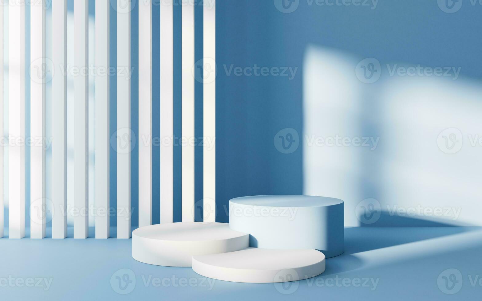 Empty room with product stage, 3d rendering. photo