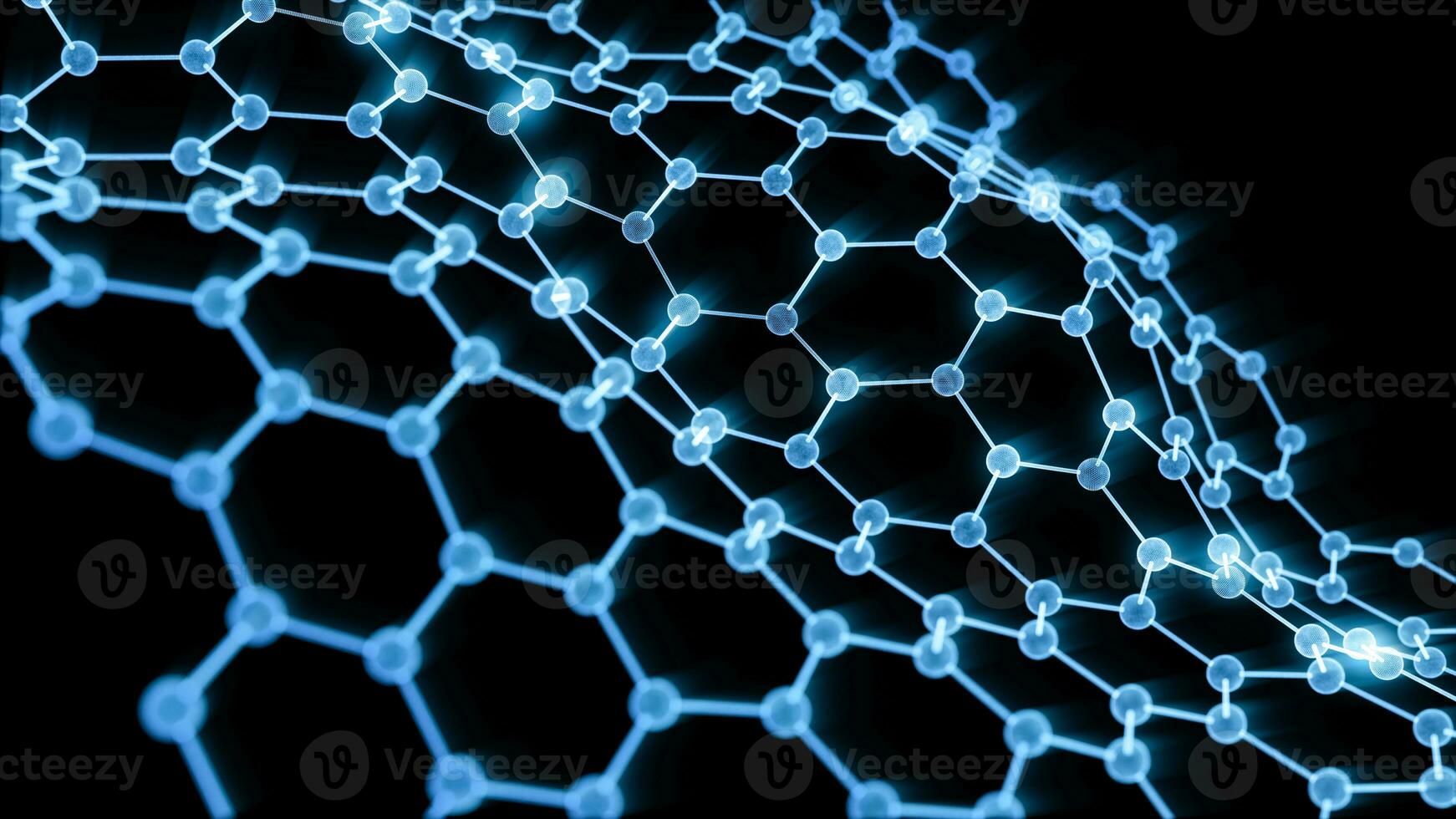 Glowing hexagonal structure, 3d rendering. photo