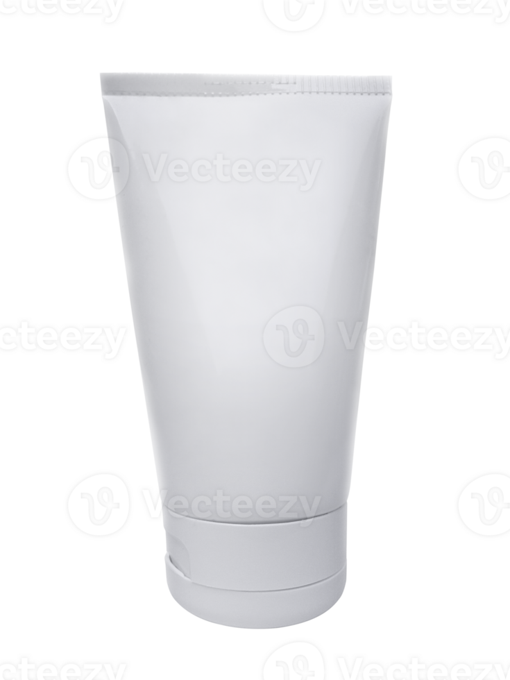 Plastic cosmetic tube for cream or gel mockup, transparent background png