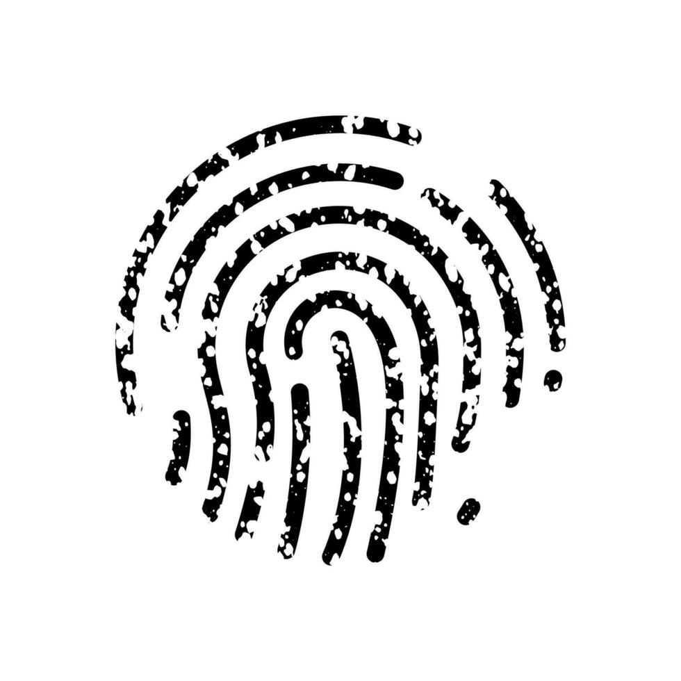 ID Symbol. Biometric Identification Silhouette Icon. Thumbprint, Finger Print Pictogram. Security and Protection. Fingerprint Sign. Unique Human Imprint. Scan Password. Isolated Vector Illustration.