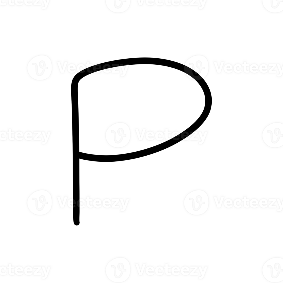Uppercase P font design for decor png